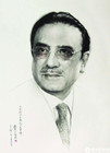 《巴基斯坦总统扎尔达里肖像》Portrait of Mr.Asif Ali Zadari,President of Pakistan